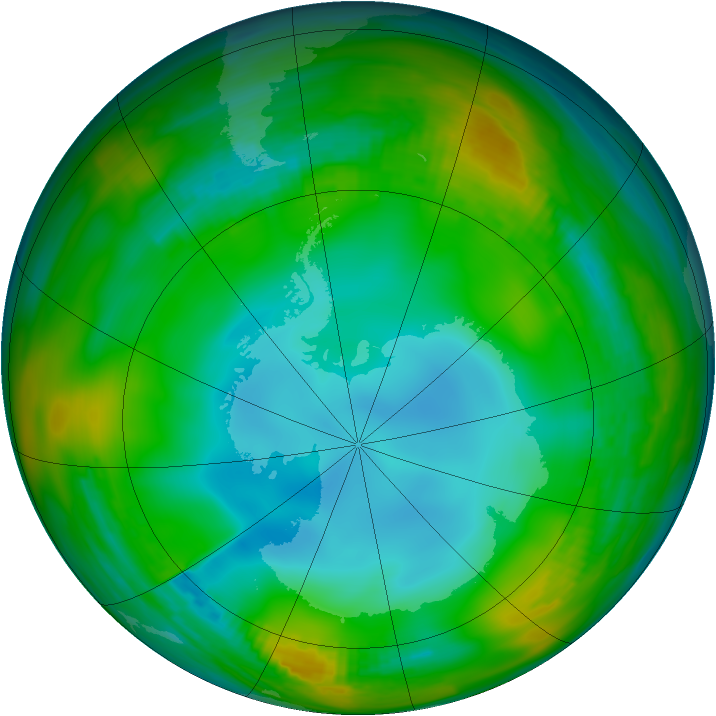 Antarctic ozone map for 27 June 1979
